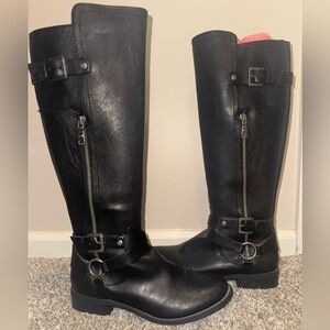 G by Guess Black Leather Riding Boots